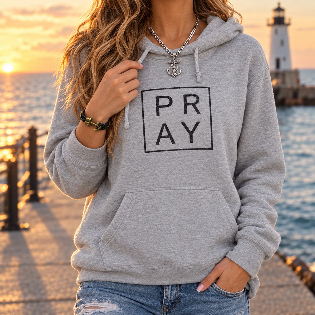 PRAY Hoodie for Women – Christian Faith Pullover Sweatshirt