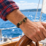 Hand-Woven Bronze Anchor Bracelet