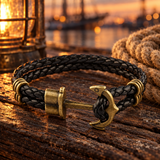 Hand-Woven Bronze Anchor Bracelet