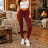 Wine Red ribbed leggings - Lucky Anchor Supplies Co.